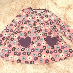 Polarn O. Pyret Pink and Purple Floral Kids Dress